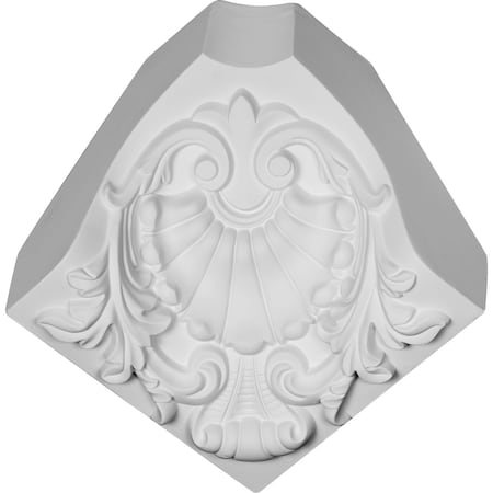 Ekena Millwork 7 1/8"H x 7 3/8"P x 10 1/8"F Carrillo Shell Crown Moulding Inside Corner MIC07X07CI